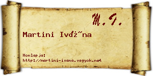 Martini Ivána névjegykártya